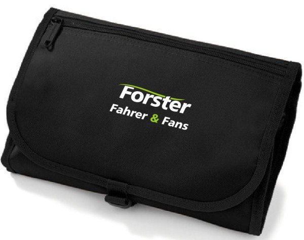 Kulturtasche mit Forster Fahrer Fans Schriftzug